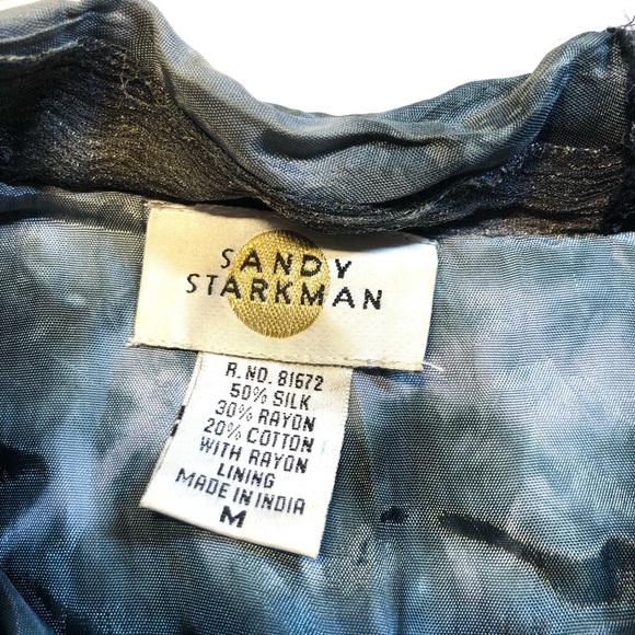 Sandy Starkman Jacket Womens Med Art to Wear Silk Rayon 80's 90's Y2K - Picture 13 of 16